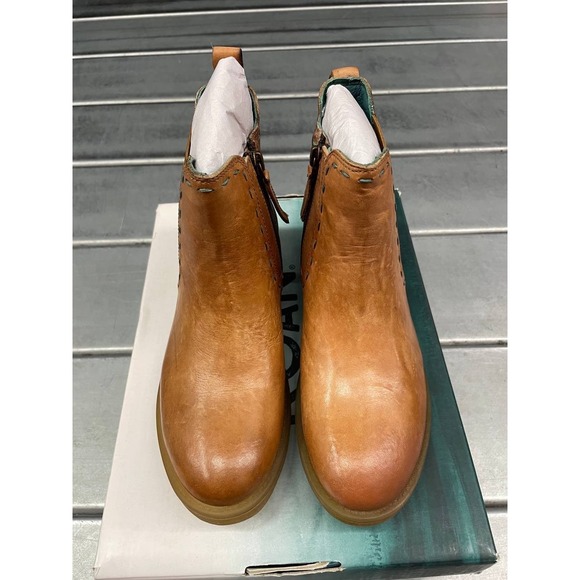 Roan Bed Stu Hostile Chelsea Boots Womens 6 Pecan Leather Ankle Bootie‎